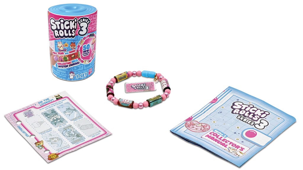 Przyklej, podziel się i noś nowe figurki niespodzianki Sticki Rolls od Jazwares