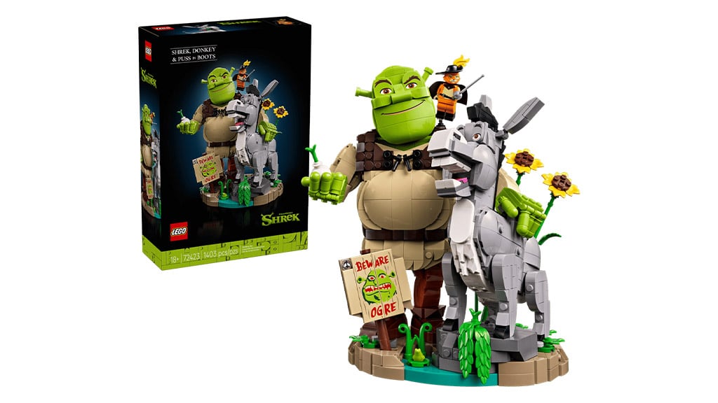Zestaw LEGO Ideas Shrek, Osioł i Kot w Butach