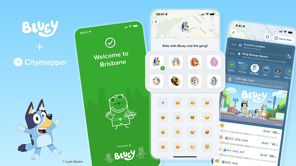Podróżuj z Bluey w prawdziwym życiu dzięki nowej funkcji Citymapper dla dzieci