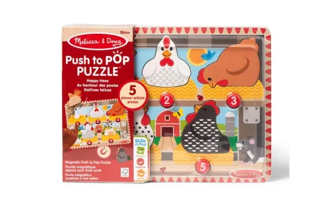 Melissa & Doug Szczęśliwe Kurczaczki – Naciśnij i podskocz puzzle