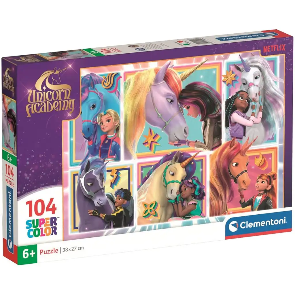 Akademia Jednorożców razem z jednorożcami 104-elementowe puzzle Supercolor - Clementoni
