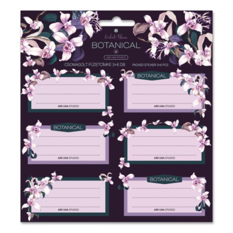 Ars Una: Botanic Orchid opakowane naklejki na zeszyty 3x6 szt. kép 1