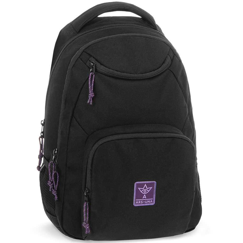 Ars Una: Dziewczęcy czarny-fioletowy plecak Cordura AU-6 34x45x26cm zdjęcie 1