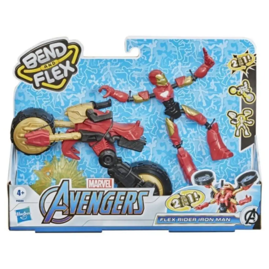 Avengers Bend and Flex Rider Iron Man figura z motocyklem - Hasbro zdjęcie 1