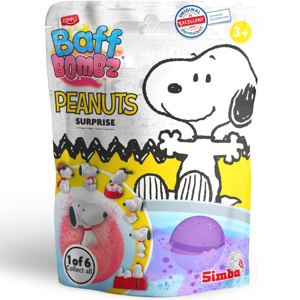 Baff Bombz bomba kąpielowa niespodzianka z figurką Peanuts - Simba Toys zdjęcie 1