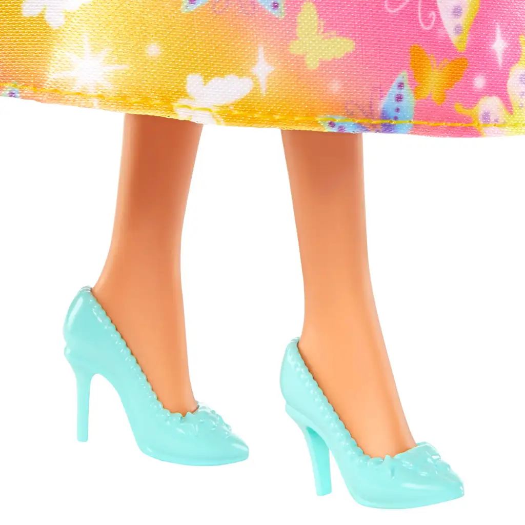 Barbie Dreamtopia: Księżniczka lalka w żółto-różowej sukience z motylkami - Mattel zdjęcie 4