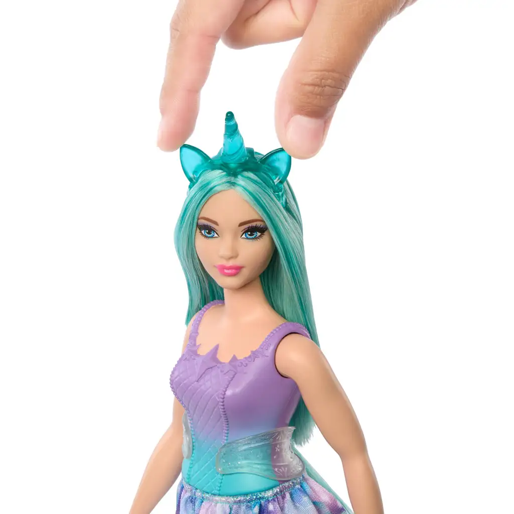 Barbie Dreamtopia: Lalka jednorożca w niebiesko-fioletowej sukience - Mattel zdjęcie 2