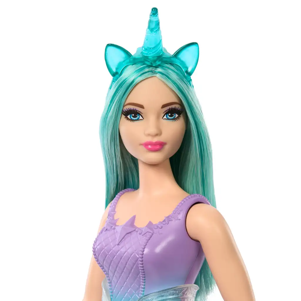 Barbie Dreamtopia: Lalka jednorożca w niebiesko-fioletowej sukience - Mattel zdjęcie 3