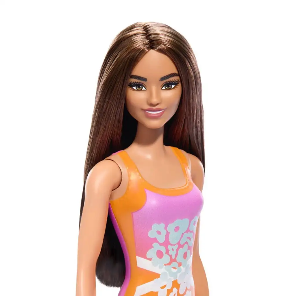 Barbie Plażowa lalka w kolorowej, kwiatowej kąpielówce - Mattel zdjęcie 2