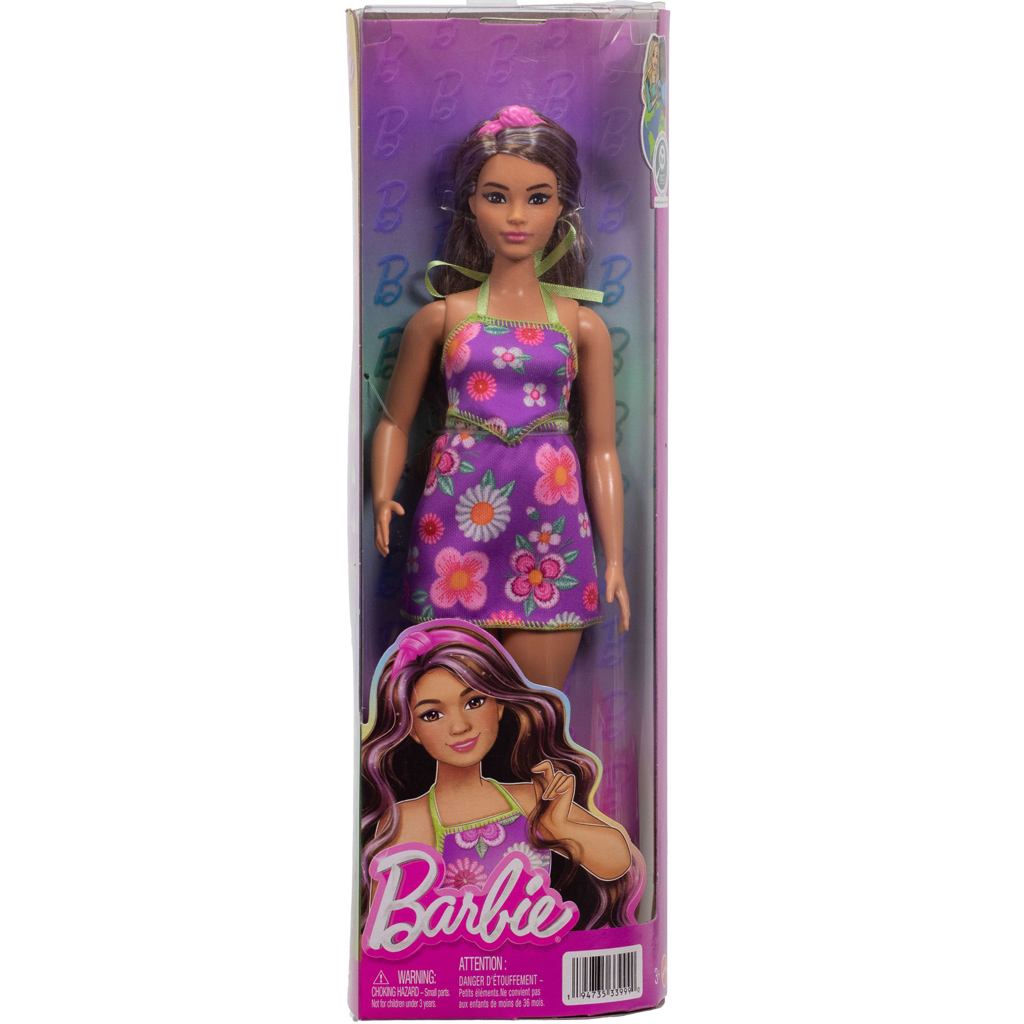 Barbie: Przyjaciółki Fashionista w kwiecistej sukience z fioletowymi pasemkami – Mattel zdjęcie 1