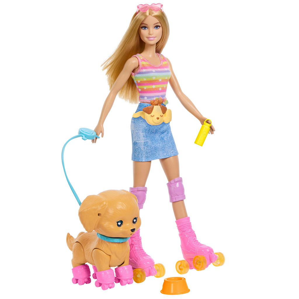 Barbie Spacerka z Psem Zestaw na Rolkach - Blondynka - Mattel zdjęcie 2