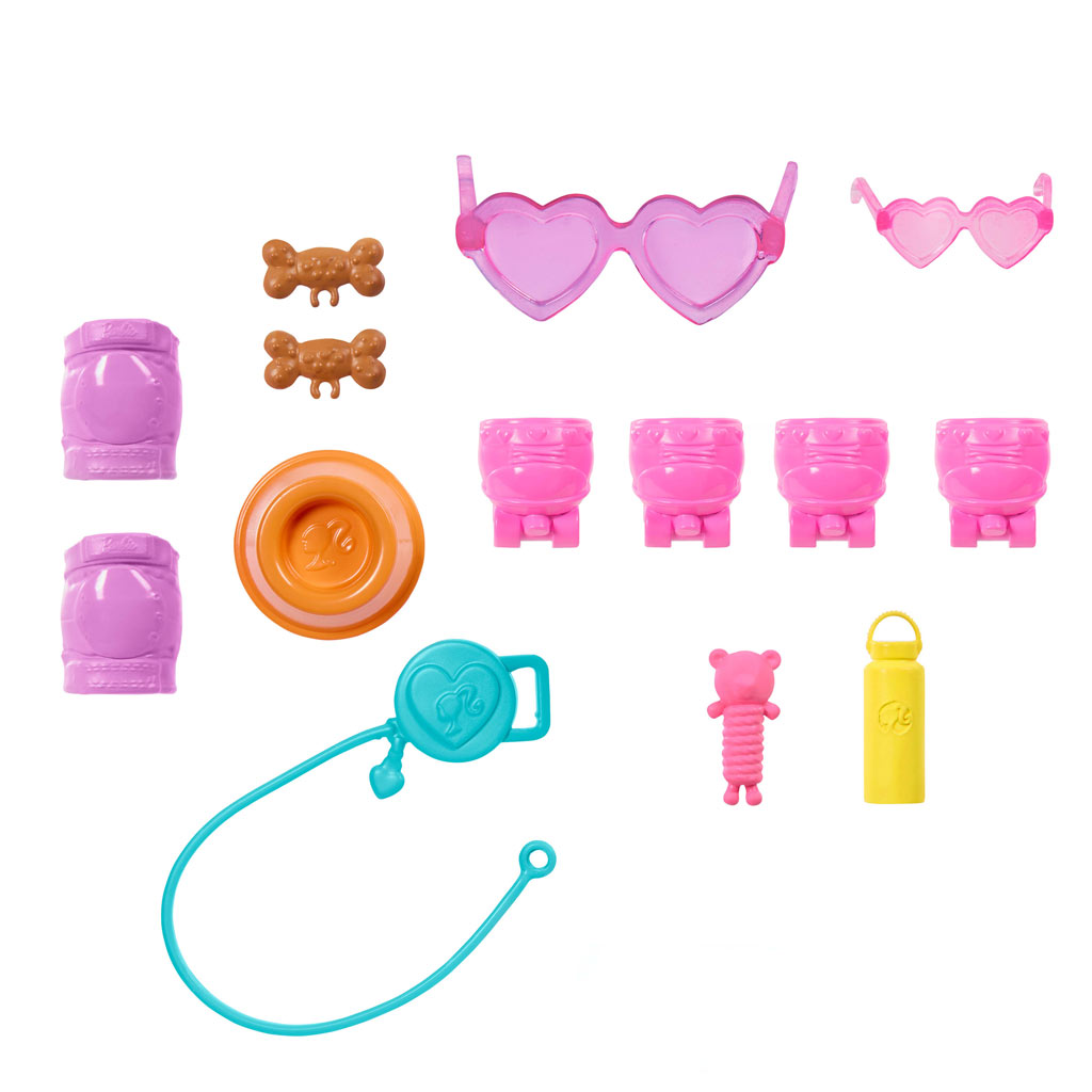 Barbie Spacerka z Psem Zestaw na Rolkach - Blondynka - Mattel zdjęcie 6