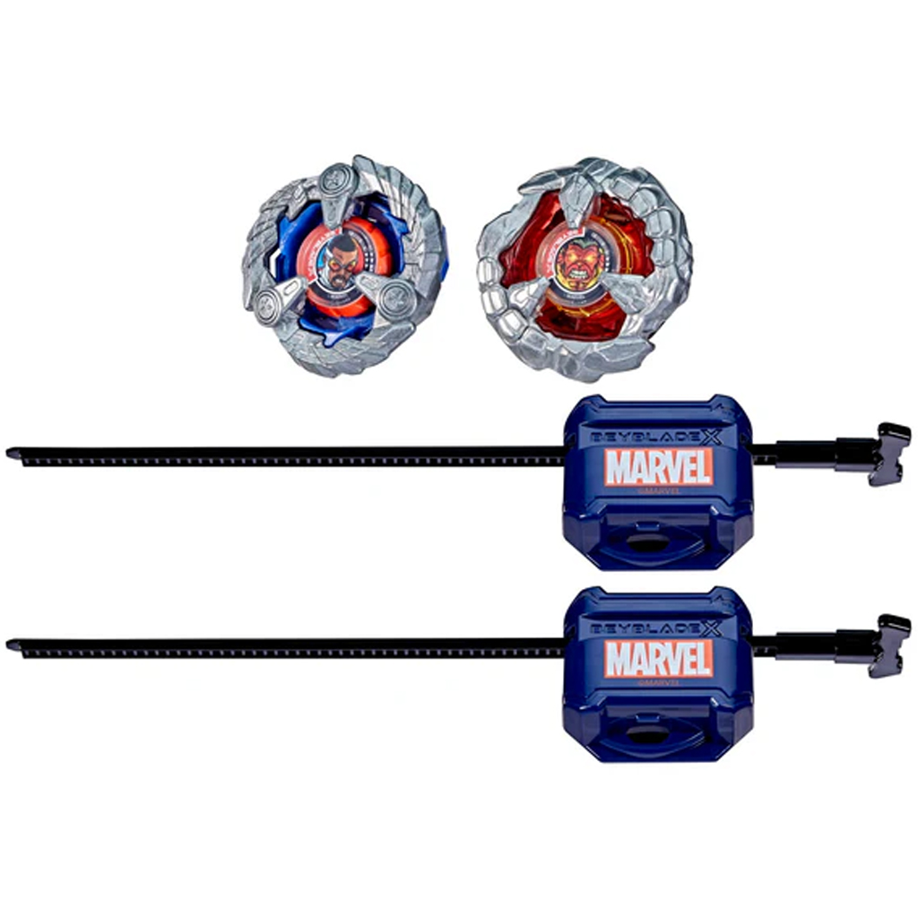 Beyblade X Marvel Collab Kapitan Ameryka vs Czerwony Hulk zestaw bączków – Hasbro zdjęcie 2