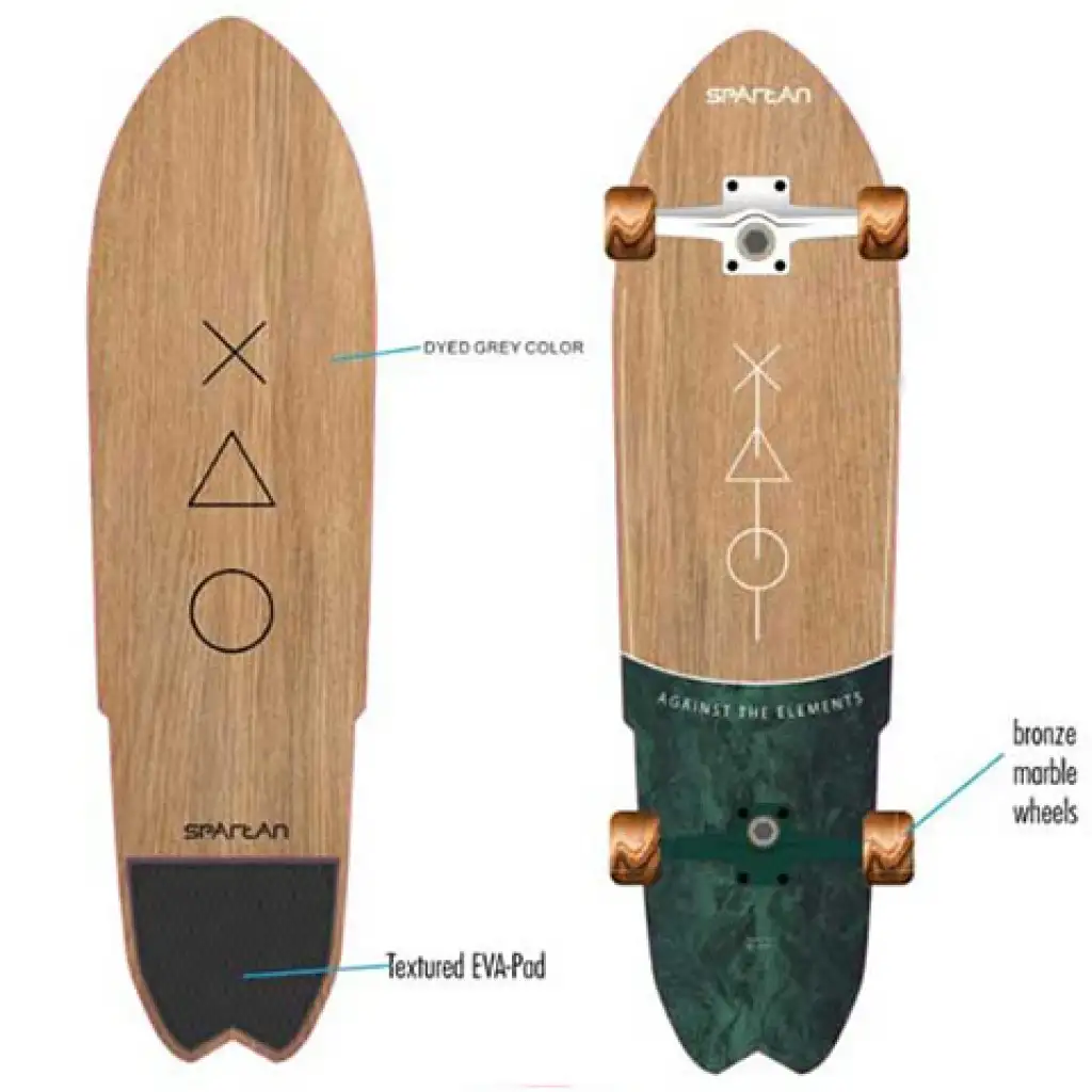 Deska skateboardowa z efektem drewna w kolorze brązowym w rozmiarze 28" zdjęcie 1
