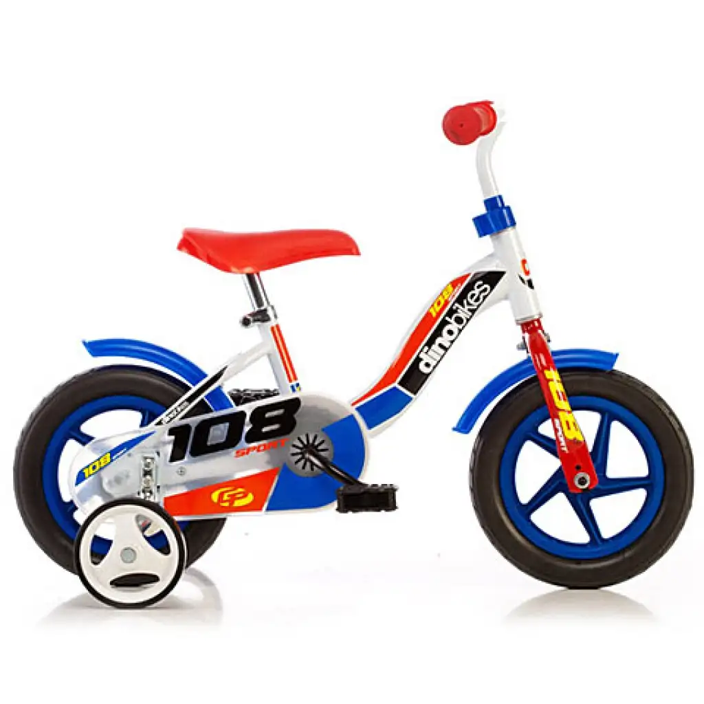 Czerwono-biały rower dziecięcy w rozmiarze 10 - rower Dino bikes zdjęcie 1
