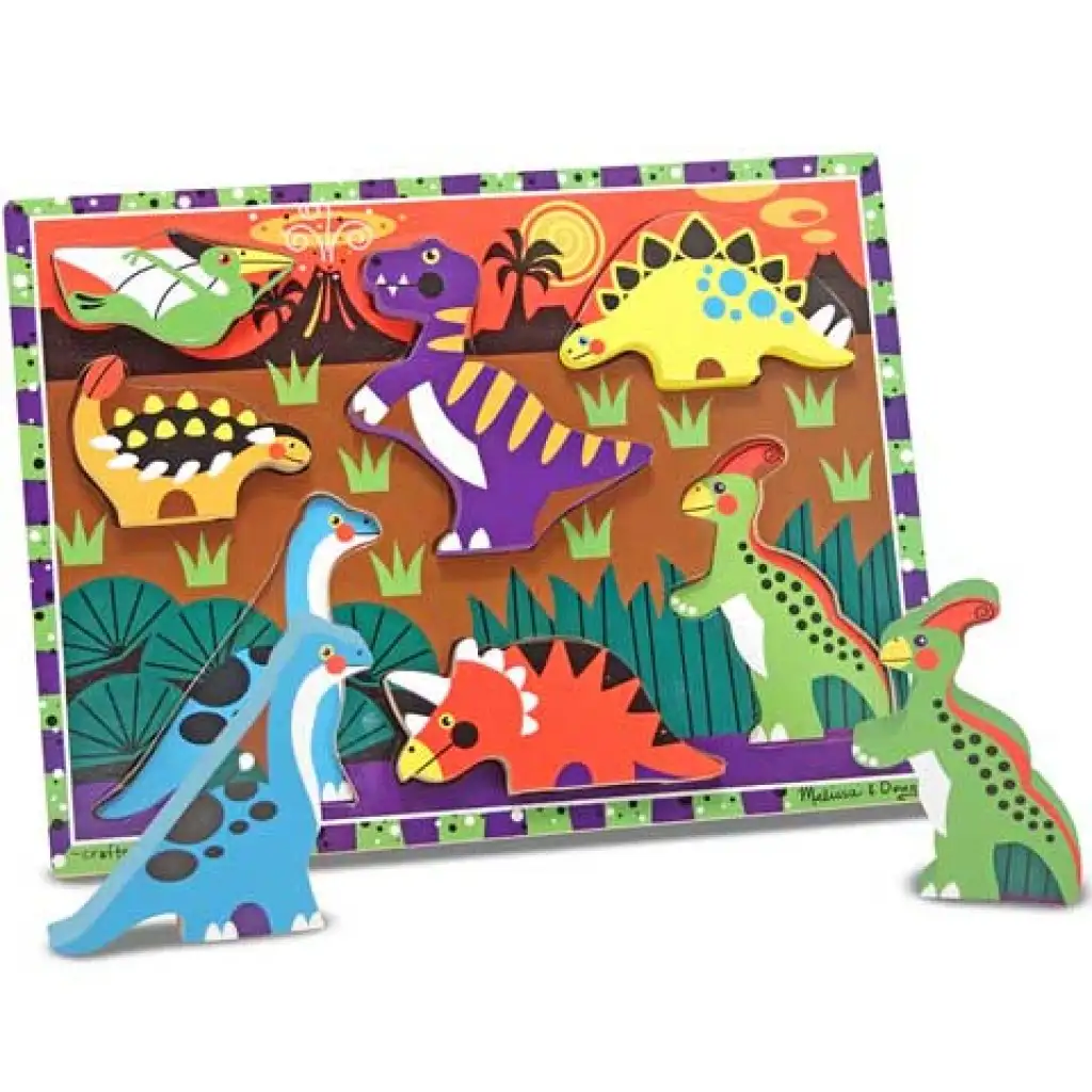 Dinozaury łatwe do chwycenia drewniane układanka w kształcie - Melissa & Doug zdjęcie 2