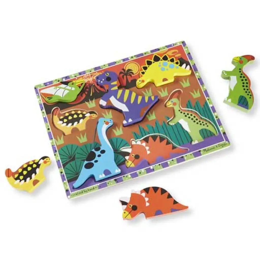 Dinozaury łatwe do chwycenia drewniane układanka w kształcie - Melissa & Doug zdjęcie 3