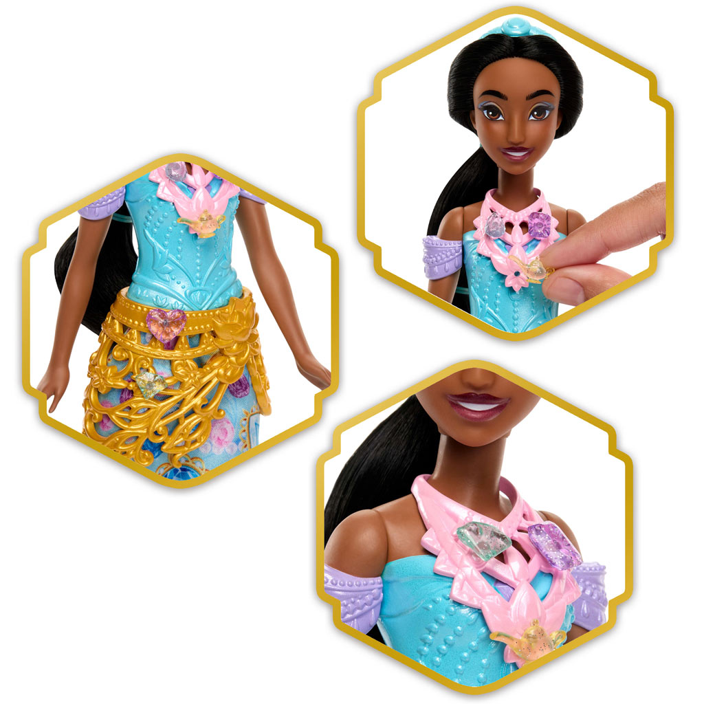 Disney Księżniczki - Csupaszív Niespodzianka Lalka - Jasmine - Mattel zdjęcie 3