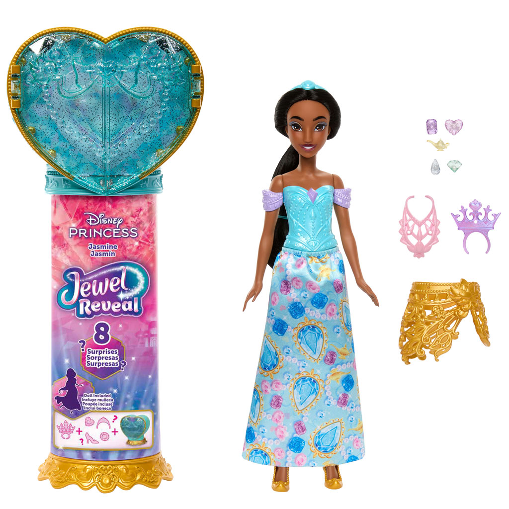 Disney Księżniczki - Csupaszív Niespodzianka Lalka - Jasmine - Mattel zdjęcie 6