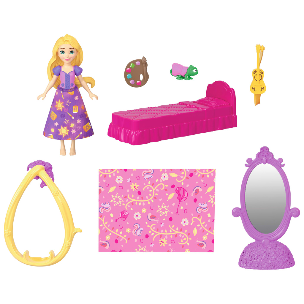 Disney Księżniczki Zamek mini Roszpunka z lalką - Mattel zdjęcie 3