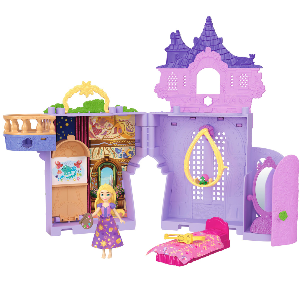 Disney Księżniczki Zamek mini Roszpunka z lalką - Mattel zdjęcie 1