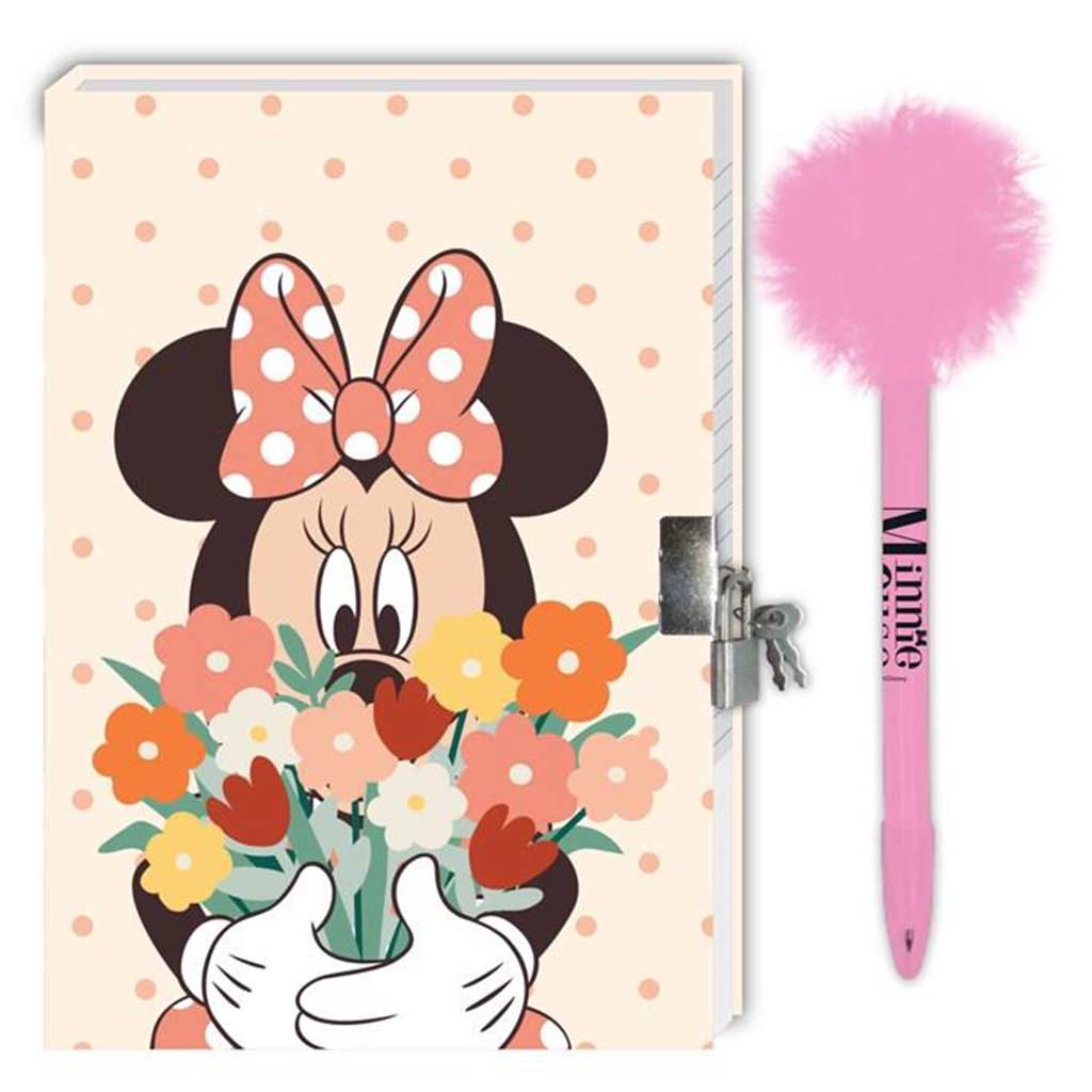 Disney: Tajny dziennik Minnie Mysz z kłódką i pomponowym długopisem 12x18cm 60 stron zdjęcie 2