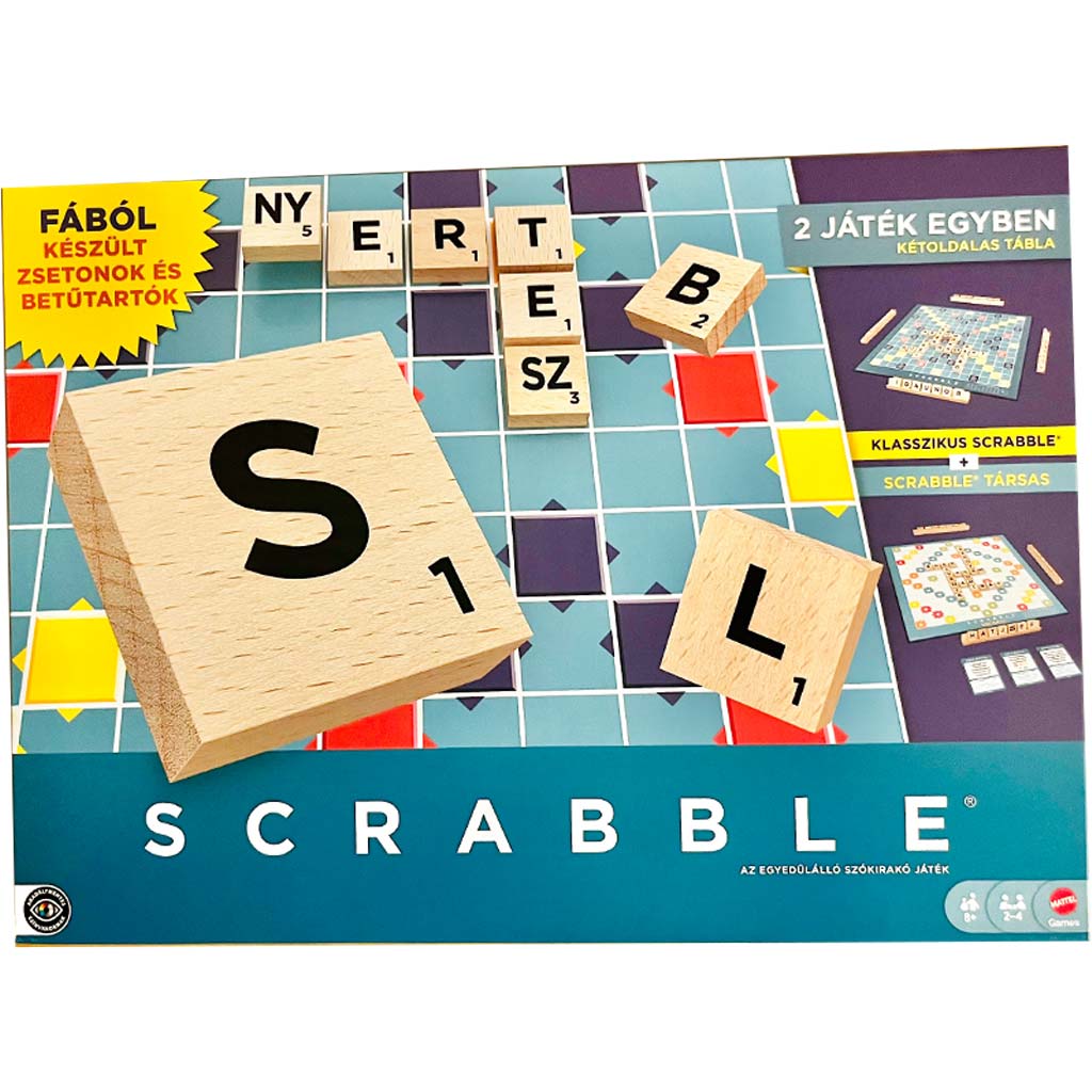 Drewniane Scrabble Original i Gra 2w1 - Mattel zdjęcie 1