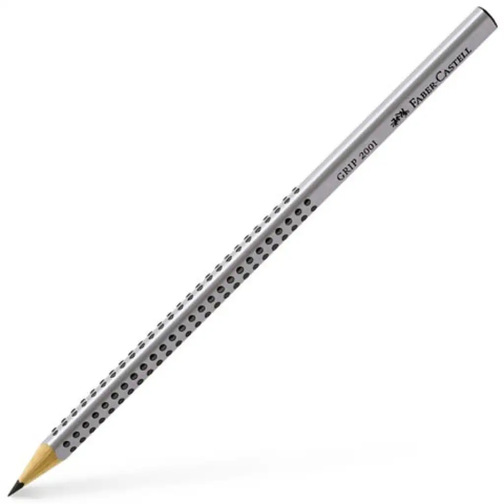 Faber-Castell: Ołówek grafitowy Grip 2B srebrny zdjęcie 1