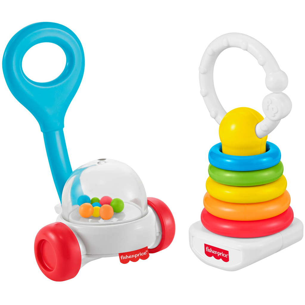Fisher-Price: 2 sztuki kolorowy zestaw grzechotek dla niemowląt - Mattel zdjęcie 2