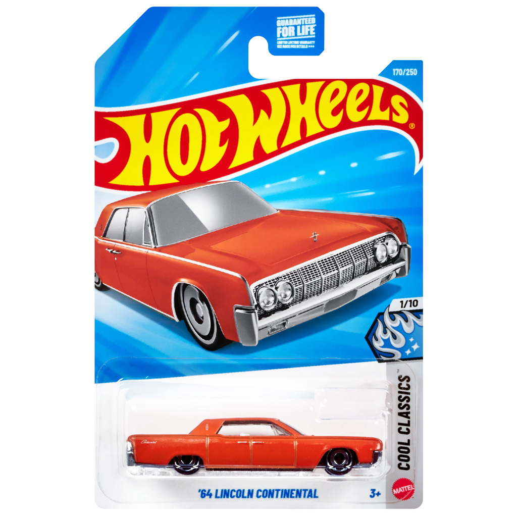 Hot Wheels: '64 Lincoln Continental pomarańczowy mały samochód 1/64 - Mattel zdjęcie 1