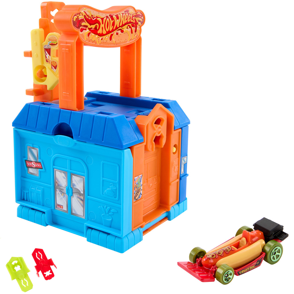 Hot Wheels: City Dine & Go restauracja samochodowa zestaw torów podstawowych – Mattel zdjęcie 4