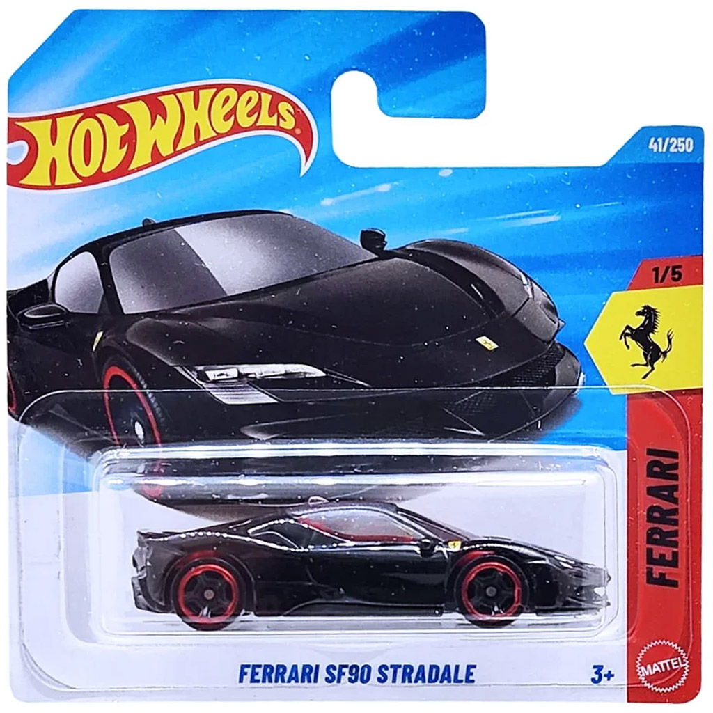 Hot Wheels: czarny samochodzik Ferrari SF90 Stradale 1/64 - Mattel zdjęcie 1