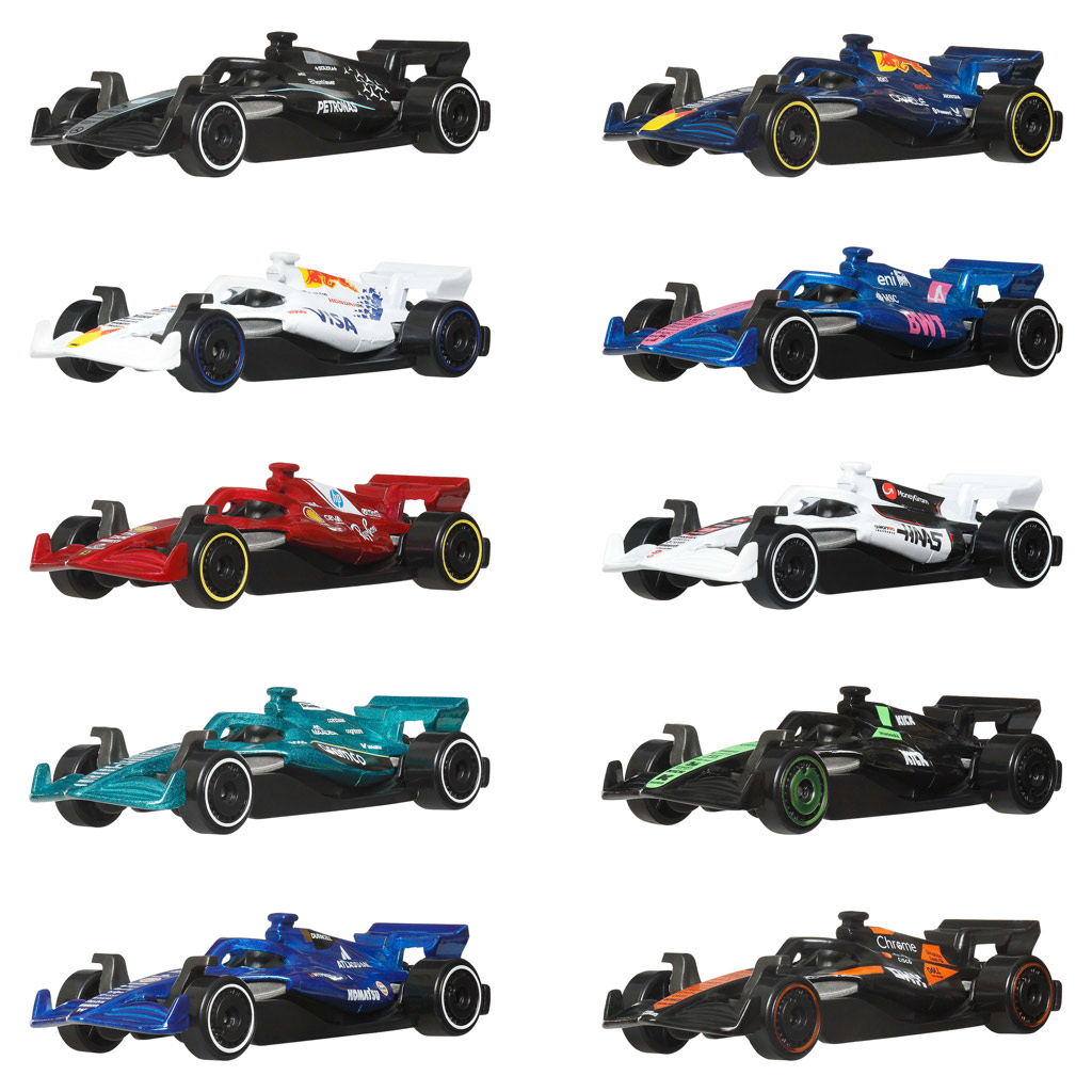 Hot Wheels Małe Samochody: Zestaw F1 10 Sztuk - Mattel zdjęcie 2