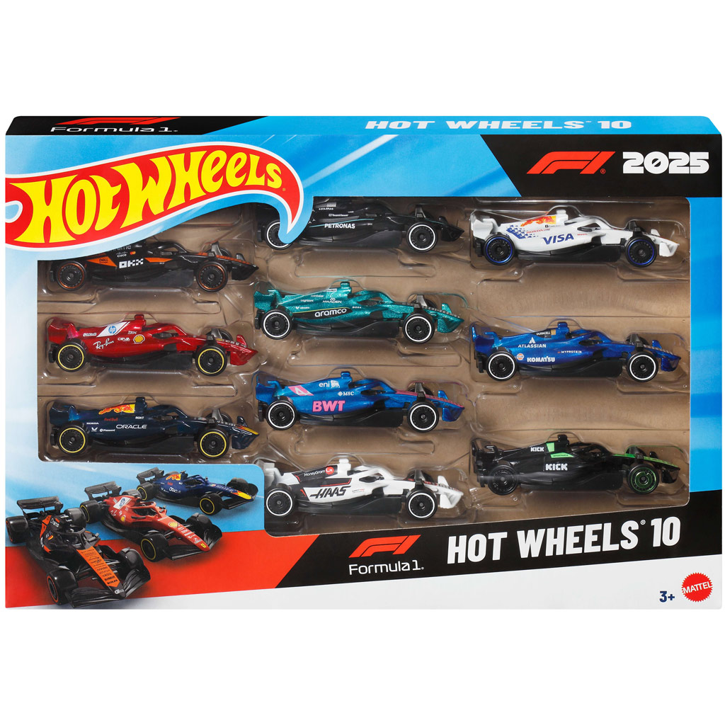 Hot Wheels Małe Samochody: Zestaw F1 10 Sztuk - Mattel zdjęcie 1