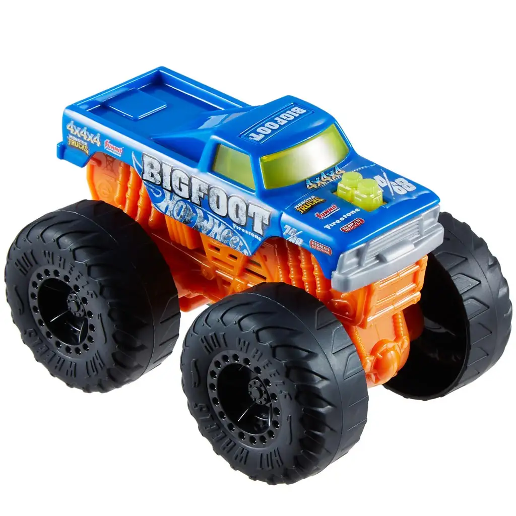 Hot Wheels Monster Trucks: Bigfoot 4x4x4 samochód potwór z efektami świetlnymi i dźwiękowymi 1/43 - Mattel zdjęcie 2