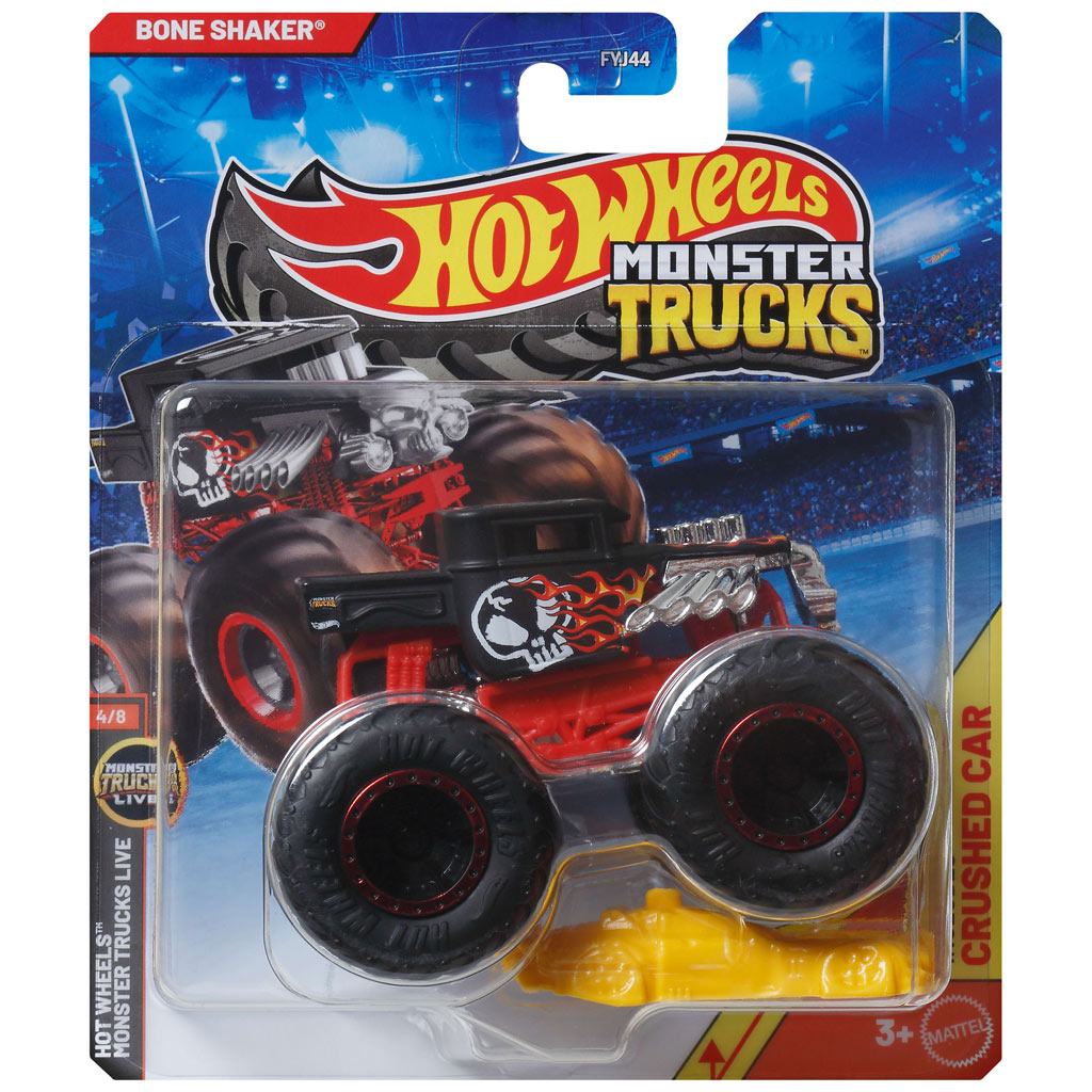 Hot Wheels Monster Trucks: Bone Shaker czerwony monster samochód 1/64 - Mattel zdjęcie 1