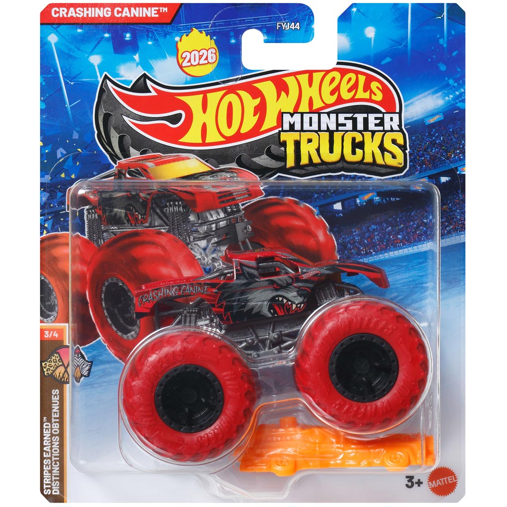 Hot Wheels Monster Trucks: Crashing Canine samochód 1/64 – Mattel zdjęcie 1
