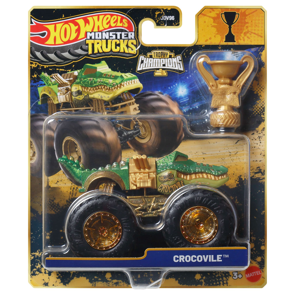 Hot Wheels Monster Trucks: Krokodyl mistrz potworów z trofeum 1/64 - Mattel zdjęcie 1