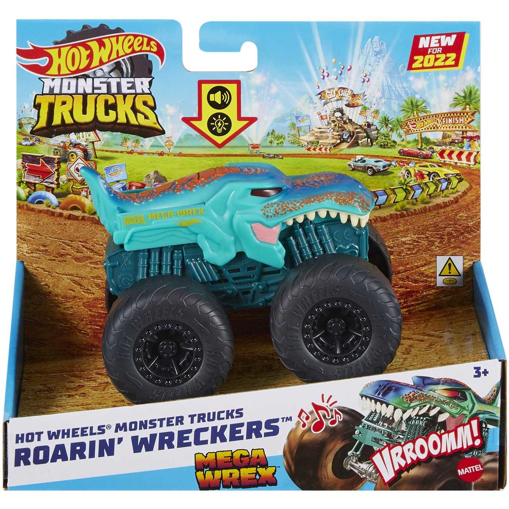 Hot Wheels Monster Trucks: Mega Wrex samochód potwór z efektami świetlnymi i dźwiękowymi 1/43 - Mattel zdjęcie 1