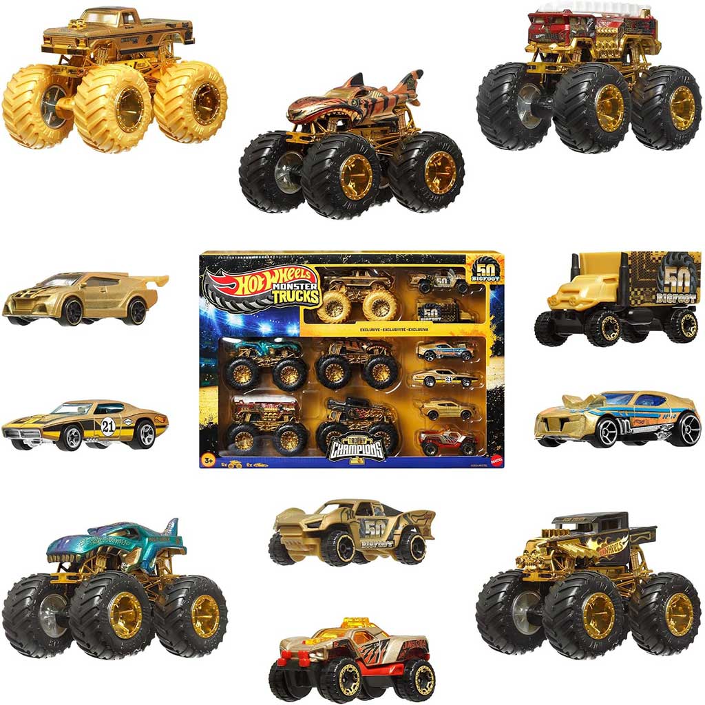 Hot Wheels Monster Trucks: Mistrzowski zestaw małych samochodów 11szt - Mattel zdjęcie 2