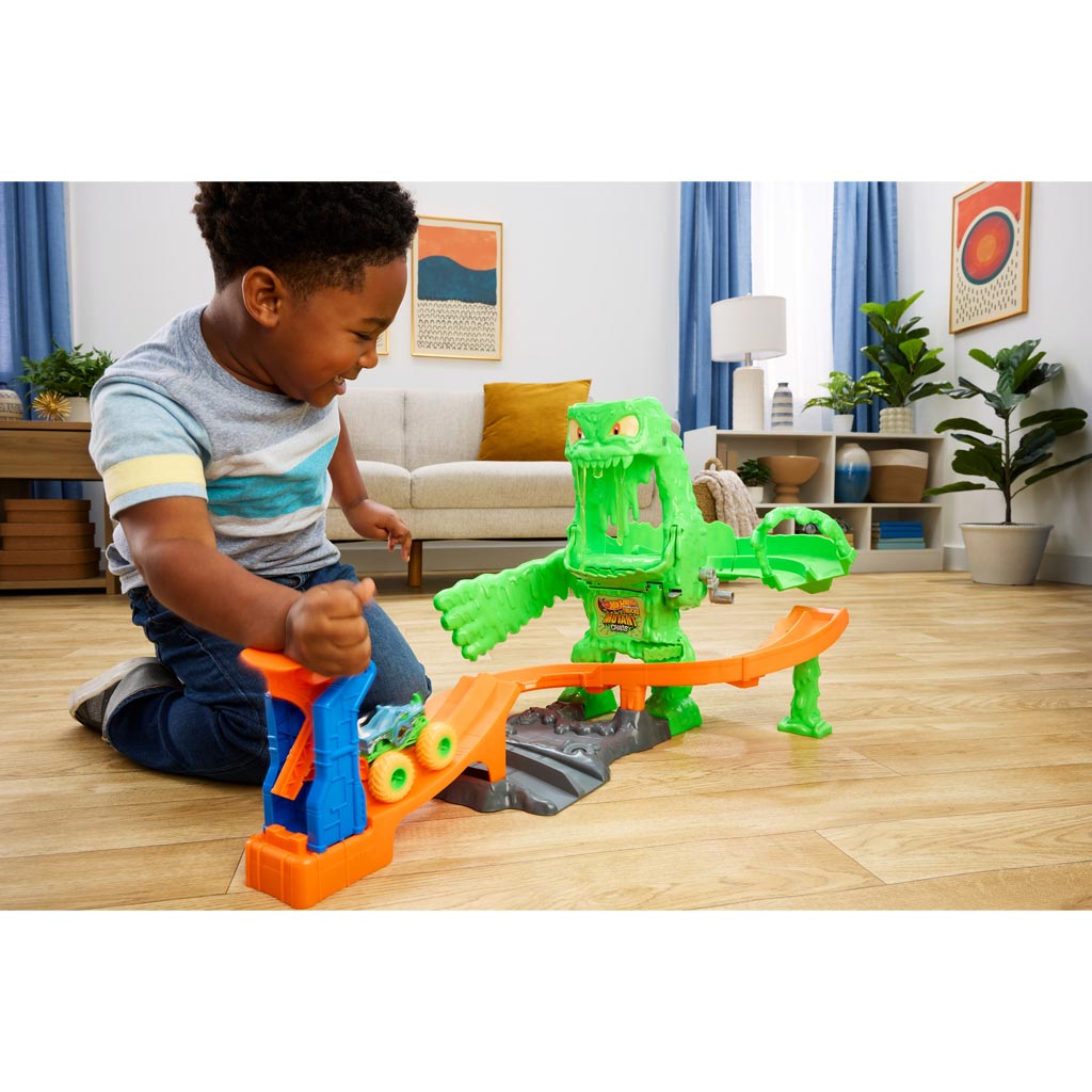 Hot Wheels Monster Trucks Slimeszörny Chaos Tor - Mattel zdjęcie 2