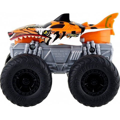 Hot Wheels Monster Trucks Tiger Shark pojazd z światłami i dźwiękami 1/43 - Mattel zdjęcie 2