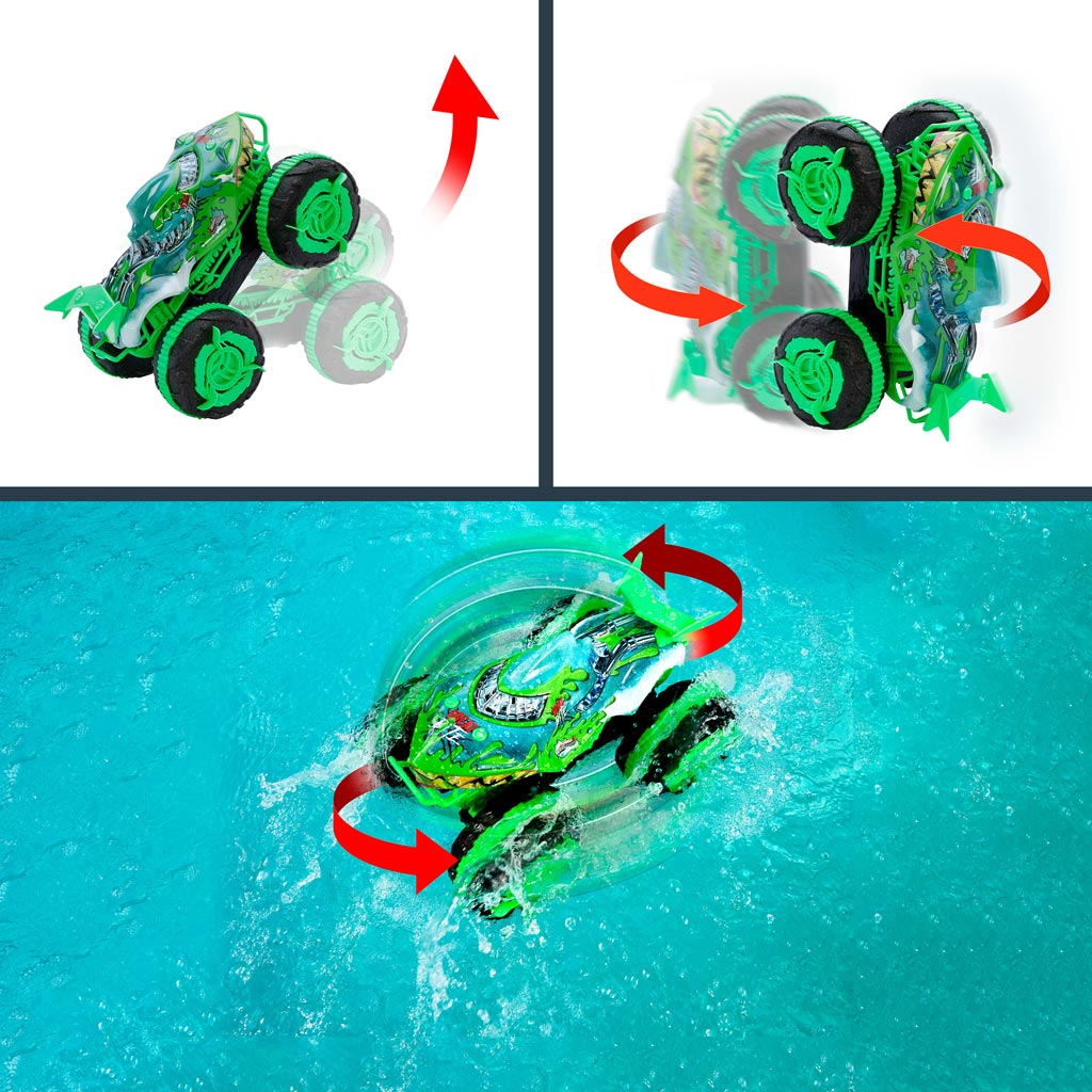 Hot Wheels Monster Trucks Zdalnie Sterowany Pojazd Amfibijny Great Bite 1/15 - Mattel zdjęcie 3