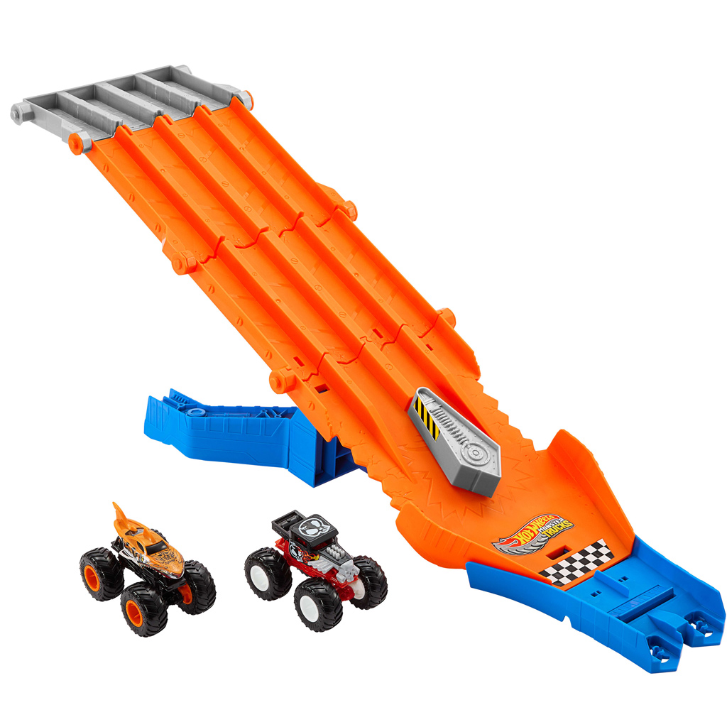 Hot Wheels Monster Trucks: Zestaw torów z 2 małymi samochodami - Mattel zdjęcie 2