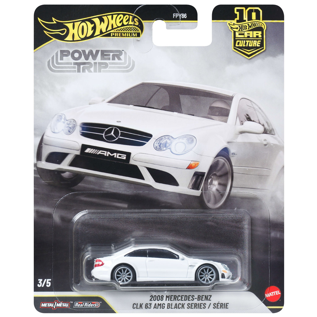 Hot Wheels Premium: Cool-túra 2008 Mercedes-Benz CLK 63 AMG Black Series samochód 1/64 - Mattel zdjęcie 1