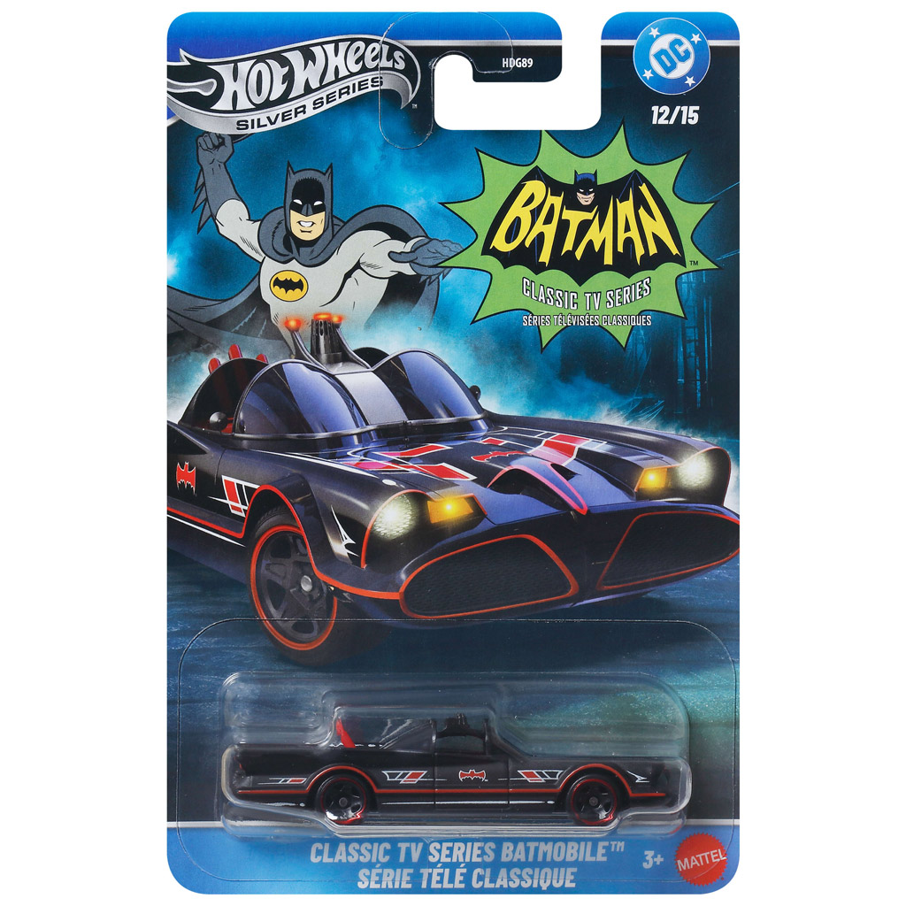 Hot Wheels Srebrna Seria: Klasyczny Batmobil z Serii Telewizyjnej 1/64 - Mattel zdjęcie 1
