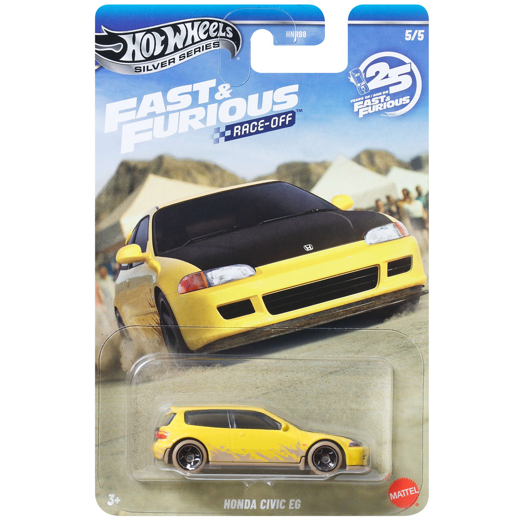 Hot Wheels: Szybcy i wściekli Honda Civic EG żółty samochodzik 1/64 - Mattel zdjęcie 1