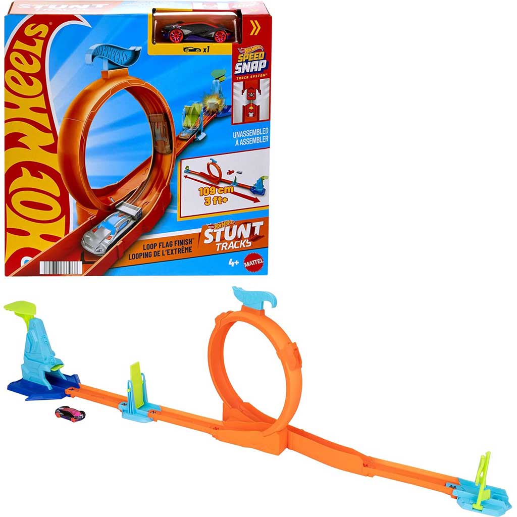 Hot Wheels: Zestaw startowy kaskadera - Zestaw do gry Loop Flag Finish - Mattel zdjęcie 1