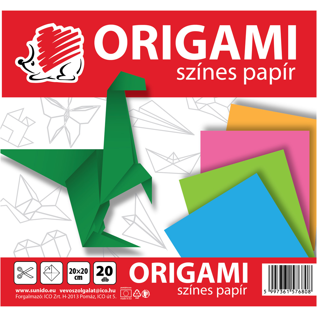 ICO: Origami papier jeż 20x20cm 20arkuszy zdjęcie 1