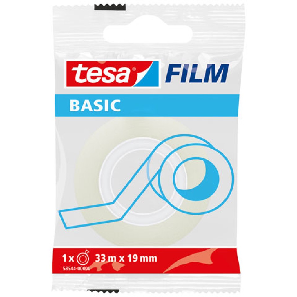 Ico: Tesa Basic przezroczysta taśma klejąca 33 m x 19 mm zdjęcie 1